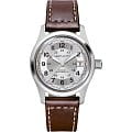 Hamilton Hamilton Khaki Field Auto H70455553  H70455553 механические мужские часы серебристый циферблат, браслет кожаный — вид спереди