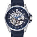 Wainer Wainer WA.25677-D		  WA.25677-D механические мужские часы синий циферблат, браслет кожаный — вид спереди