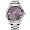 Omega Omega Seamaster Aqua Terra 220.10.34.20.10.002 Aqua Terra 22010342010002 механические женские часы фиолетовый циферблат, браслет нержавеющая сталь — вид спереди