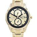 Armani Exchange Armani Exchange Dante AX1866  AX1866 кварцевые мужские часы золотой циферблат, браслет сталь с ip покрытием — вид спереди
