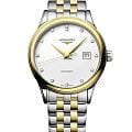 Longines Longines Flagship L4.374.3.17.7  L43743177 механические женские часы белый циферблат, браслет нержавеющая сталь с pvd-покрытием — вид спереди