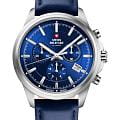 Swiss Military by Chrono Swiss Military by Chrono Sports Chronograph SM34107.12  SM34107.12 кварцевые мужские часы синий циферблат, браслет кожаный — вид спереди