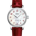 Mido Mido Baroncelli Sz Lr A steel Lea.r M7600.4.39.7  M76004397 механические женские часы перламутровый циферблат, браслет кожаный — вид спереди