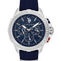 U.S. Polo Assn. U.S. Polo Assn. Crossing USPA1066-02  USPA1066-02 кварцевые мужские часы синий циферблат, браслет силикон — вид спереди