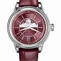 Aviator Aviator Douglas MoonFlight V.1.33.0.264.4  V.1.33.0.264.4 кварцевые женские часы  красный циферблат, браслет кожаный — вид спереди