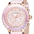 Swarovski Swarovski Octea Lux Chrono 5452501  5452501 кварцевые женские часы розовый циферблат, браслет кожаный — вид спереди
