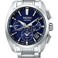 Seiko Seiko Astron GPS Solar SSH065J1  SSH065J1 кварцевые мужские часы синий циферблат, браслет титановый — вид спереди