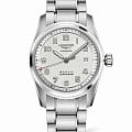 Longines Longines Spirit L3.810.4.73.6  L38104736 механические мужские часы белый циферблат, браслет нержавеющая сталь — вид спереди
