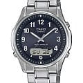 Casio Casio Lineage LCW-M100TSE-1AER  LCW-M100TSE-1AER кварцевые мужские часы черный циферблат, браслет титановый — вид спереди