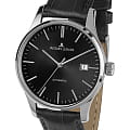 Jacques Lemans Jacques Lemans London 1-2073A  1-2073A механические мужские часы черный циферблат, браслет кожаный — вид спереди